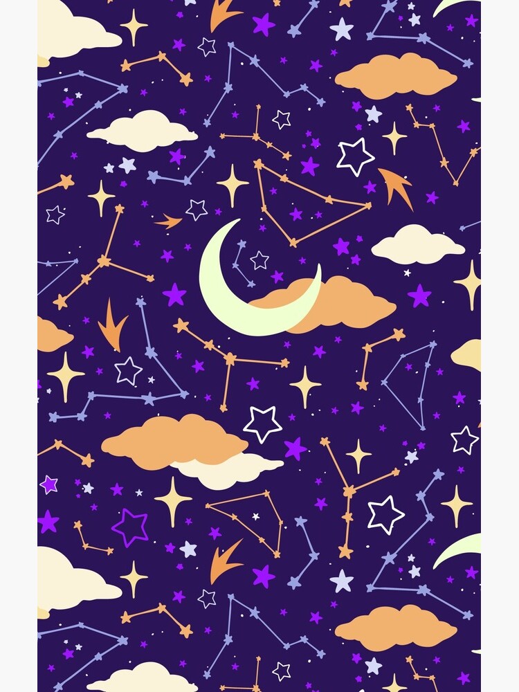 Thumbnail 4 of 4, Samsung Galaxy Phone Case, Constellation Stars and Moons in Halloween Colours designed and sold by evannave.