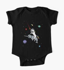 Unicorn Riding Narwhal In Space One Piece - Short Sleeve