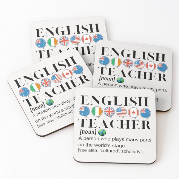 Item preview, English Teacher, Flags and Shakespeare Quote designed and sold by Time4German.