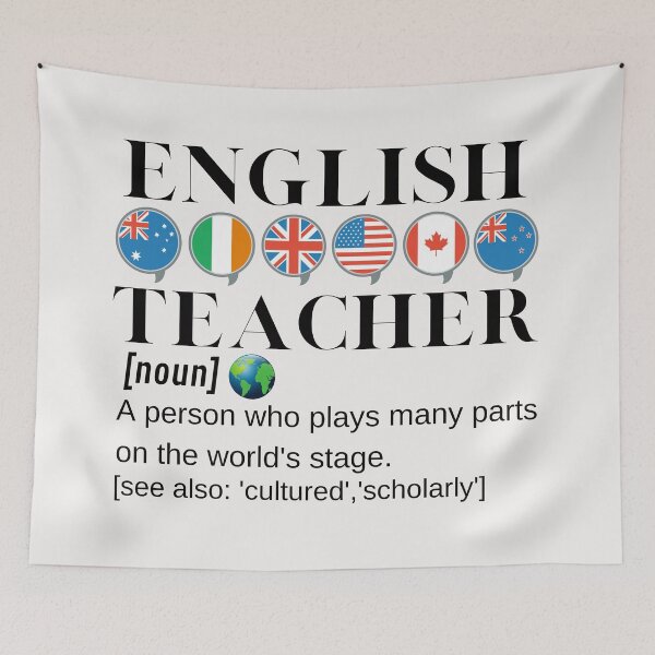 Item preview, English Teacher, Flags and Shakespeare Quote designed and sold by Time4German.