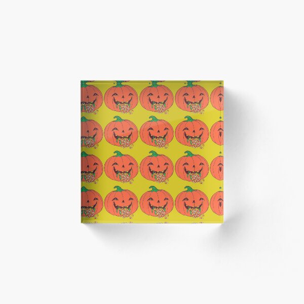 Pumpkin With Candy Acrylic Block