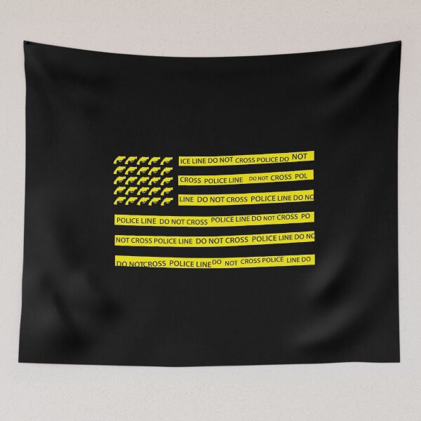 Item preview, U.S. Gun Violence Police Line Tape Flag designed and sold by ArtofDissent.