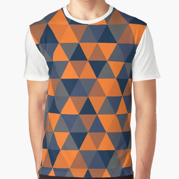 Orange and Blue Geometric Pattern  Graphic T-Shirt for Sale by  OneThreeSix