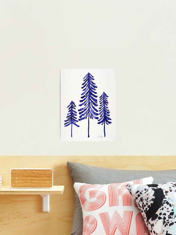 Pine Trees – Navy & Turquoise Palette Sticker for Sale by Cat Coquillette