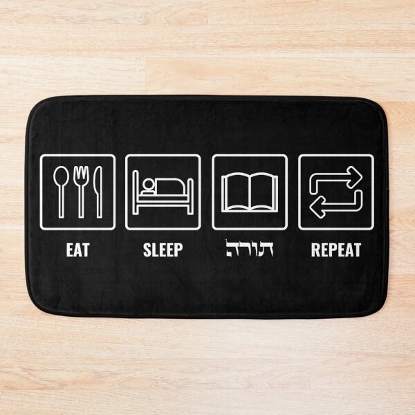 Item preview, Eat Sleep Torah Repeat! Jewish Humor designed and sold by Amber Dove Studio.