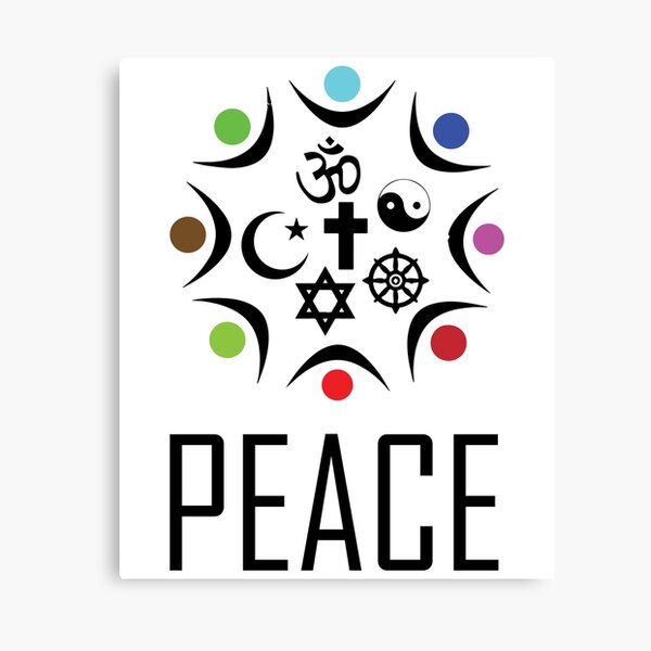 Religions together in Peace. Canvas Print