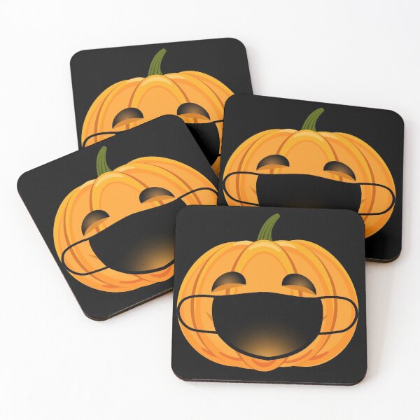 Item preview, Pumpkin wearing a face mask facemask funny halloween designed and sold by SANA MAMOUN ALAJJAN .