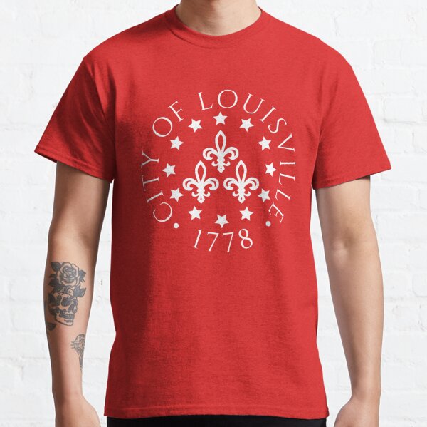  Mens Louisville Kentucky KY Vintage Sports Design Red Print  Premium T-Shirt : Clothing, Shoes & Jewelry