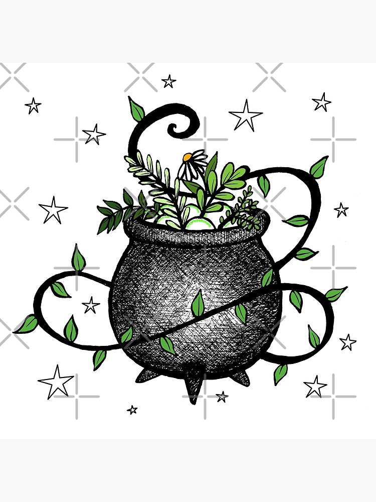 Kitchen witch cauldron | Art Board Print