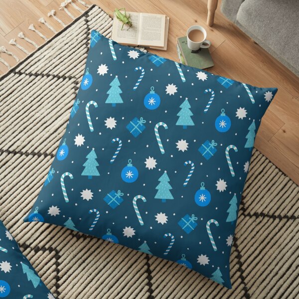 Christmas Fun - Blue Palette Floor Pillow