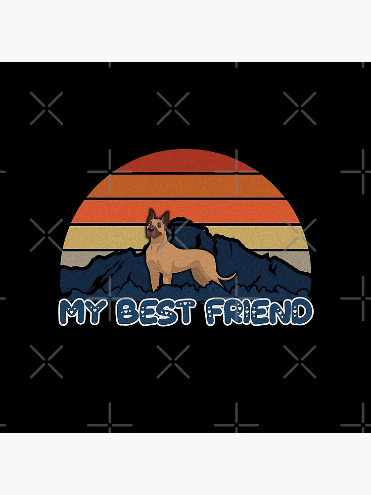 My Best Friend Boxer - German Boxer Dog Sunset Mountain Grainy Artsy Design by dog-gifts