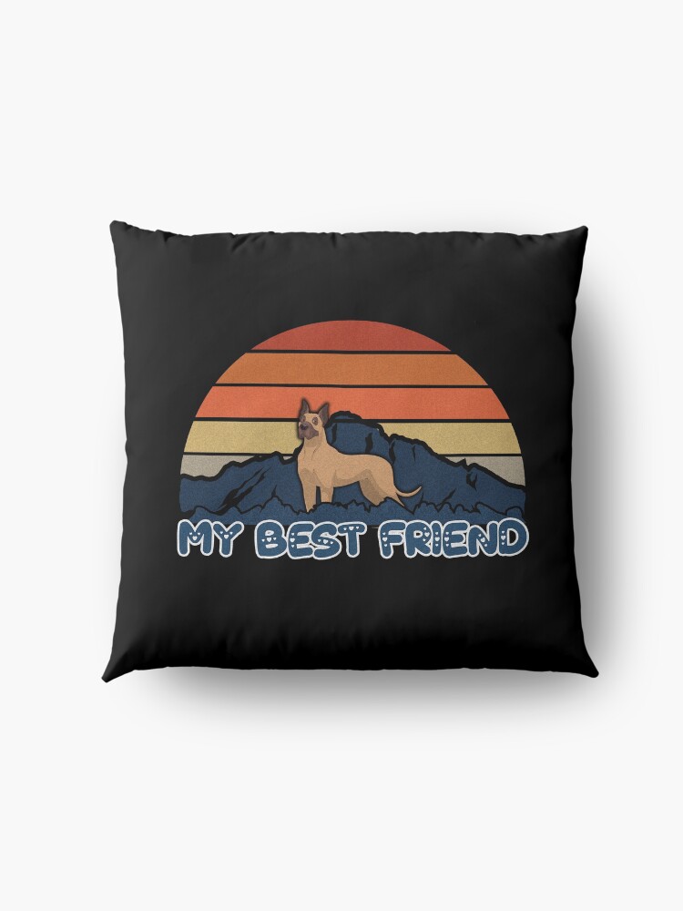 Alternate view of My Best Friend Boxer - German Boxer Dog Sunset Mountain Grainy Artsy Design Floor Pillow