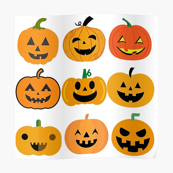 Scary Pumpkin Wall Art Redbubble - really scary halloween pumpkin face vector roblox