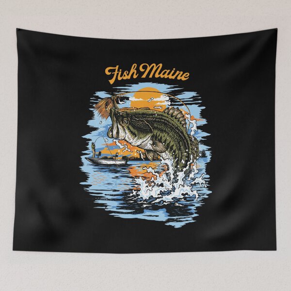 Item preview, Largemouth Bass Fishing Graphic design | Fish Maine graphic designed and sold by jakehughes2015.