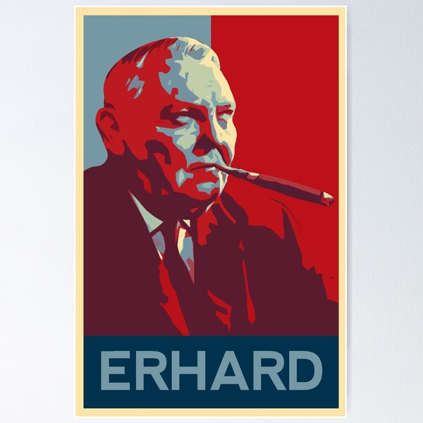 Vista previa del artículo con la obra «Póster de Ludwig Erhard», diseñado y vendido por SozioN.