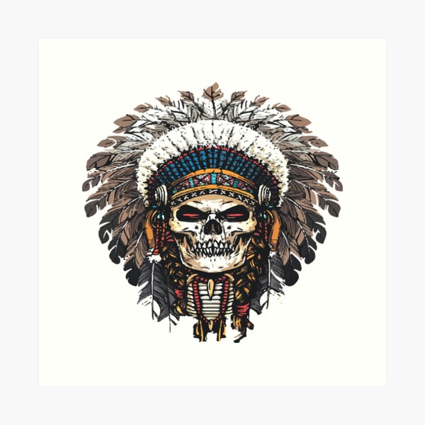 Item preview, Indian Skull chief in colors designed and sold by RB-Store.