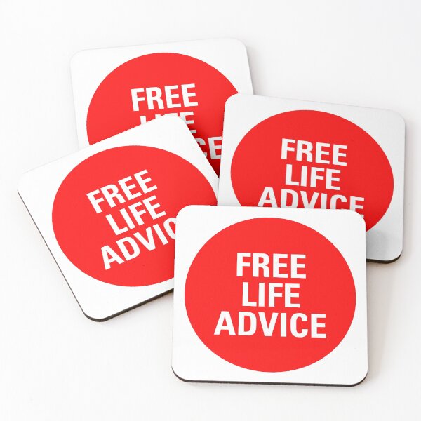 Item preview, Free Life Advice White on Red designed and sold by Logo-A-GoGo.