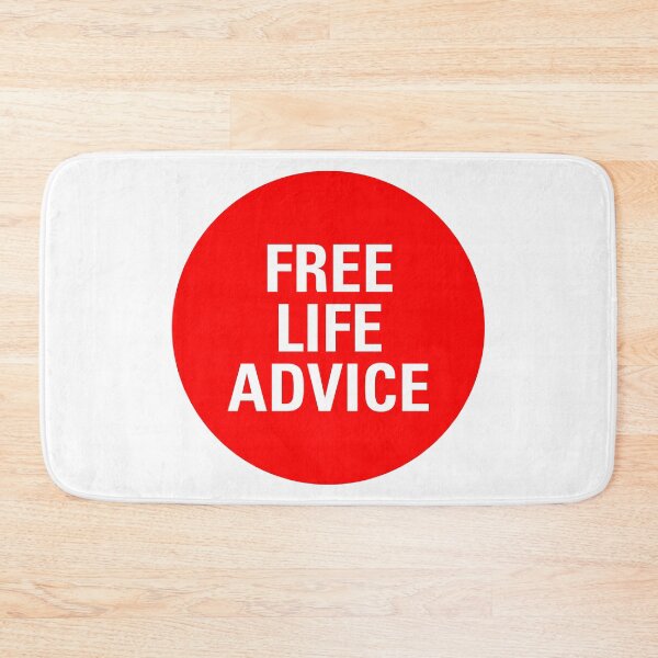 Item preview, Free Life Advice White on Red designed and sold by Logo-A-GoGo.