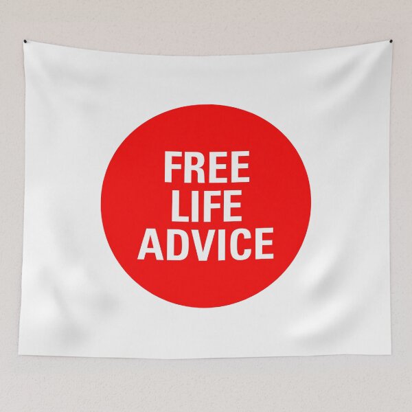 Item preview, Free Life Advice White on Red designed and sold by Logo-A-GoGo.