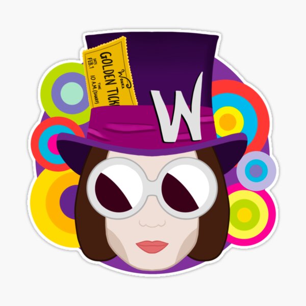 Willy Wonka - Charlie and the Chocolate Factory Sticker for Sale by  ArtishByJRose