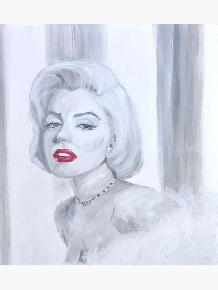 "Marilyn Monroe, black and white with red lips" Poster for Sale by