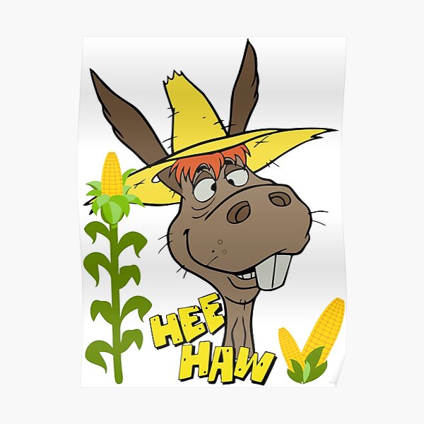 Hee Haw Donkey Vintage Poster By Bentania Redbubble