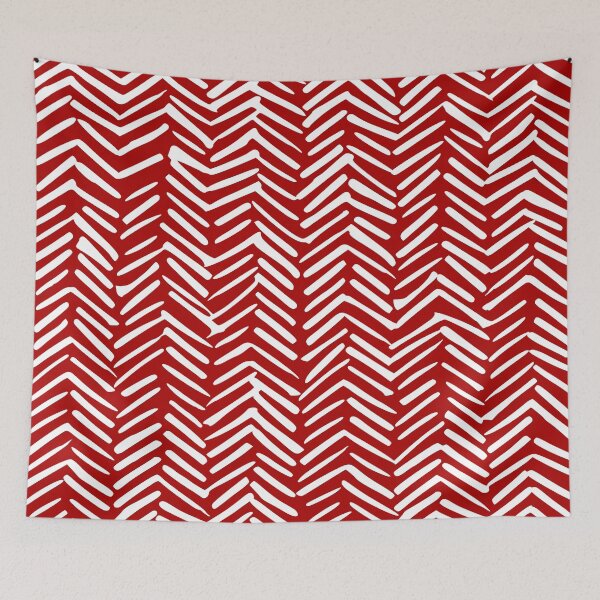 Item preview, Christmas Herringbone, Red and White, Boho Art designed and sold by meggydesigns.