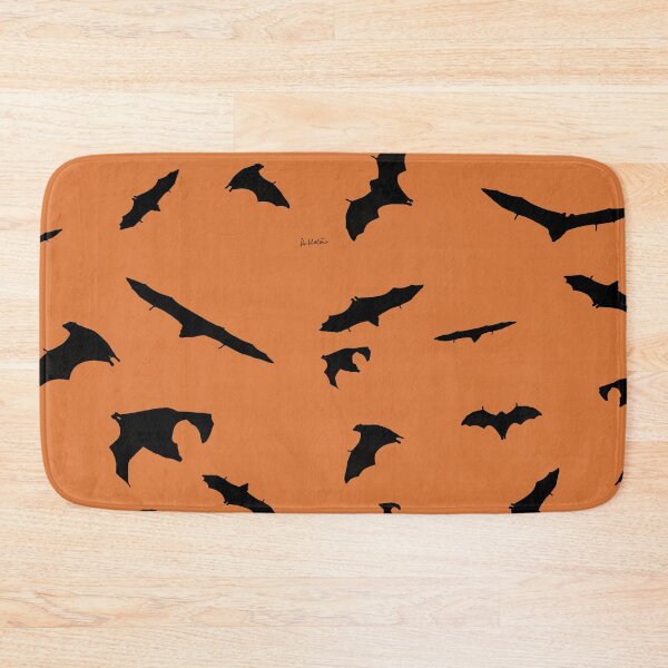 Item preview, Halloween bats on orange ochre background designed and sold by AHELENE.
