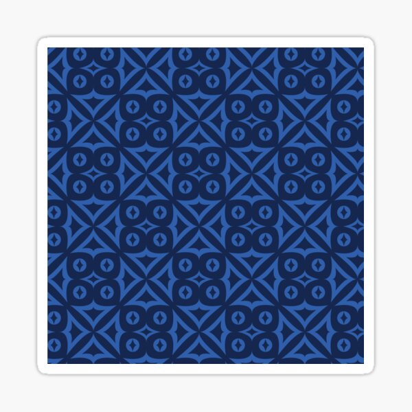 Item preview, Blue Tile Pattern (Dark Blue BG version) designed and sold by zabriart.