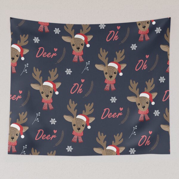 Item preview, Christmas Reindeer in Blue designed and sold by JonesWorldOrder.