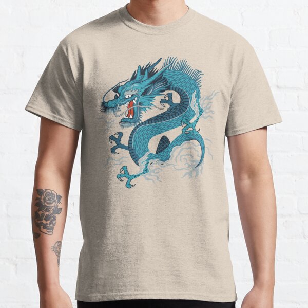 Blue Dragon Asiatique Tattoo Fresh T-shirt à manches longues Tee 