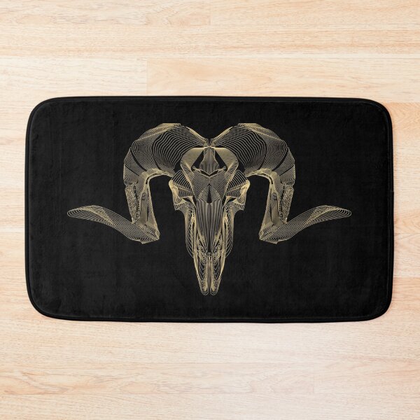 Item preview, Horned Skulls - Gold Ram Skull X-Ray over Black Canvas No.1 designed and sold by Serge Averbukh Art Studio.