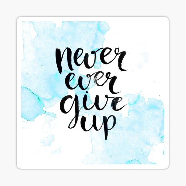 Never Ever Give Up Sticker