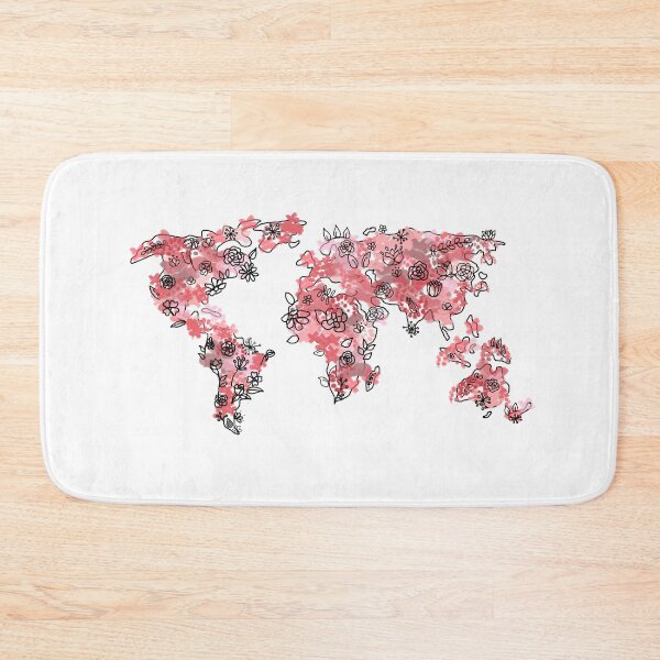 Item preview, World Map with Flowers designed and sold by hanstrickland99.