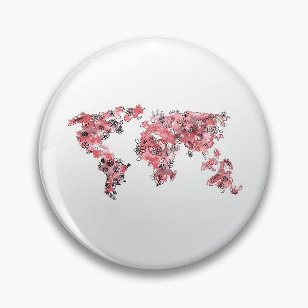 Item preview, World Map with Flowers designed and sold by hanstrickland99.