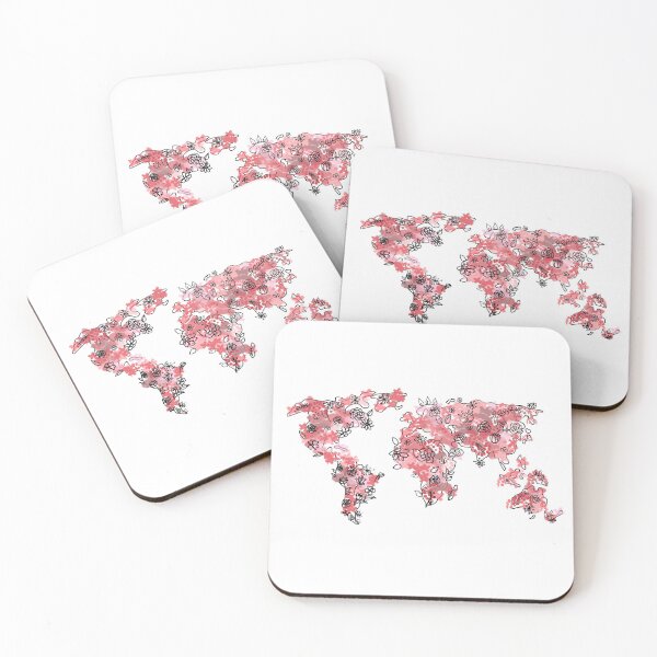 Item preview, World Map with Flowers designed and sold by hanstrickland99.