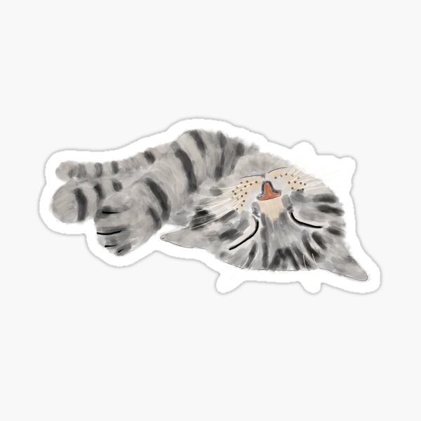 Item preview, Sleeping tabby cat, cute kitten designed and sold by suzcreate.