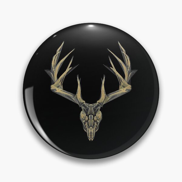 Item preview, Antlered Skulls - Gold Deer Skull X-Ray over Black Canvas No.1 designed and sold by Serge Averbukh Art Studio.