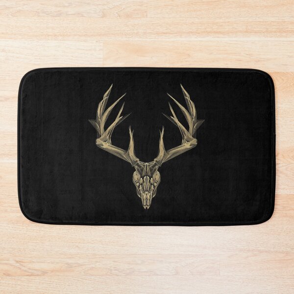 Item preview, Antlered Skulls - Gold Deer Skull X-Ray over Black Canvas No.1 designed and sold by Serge Averbukh Art Studio.