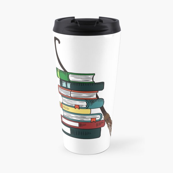 Books and Magic Broomstick Travel Mug