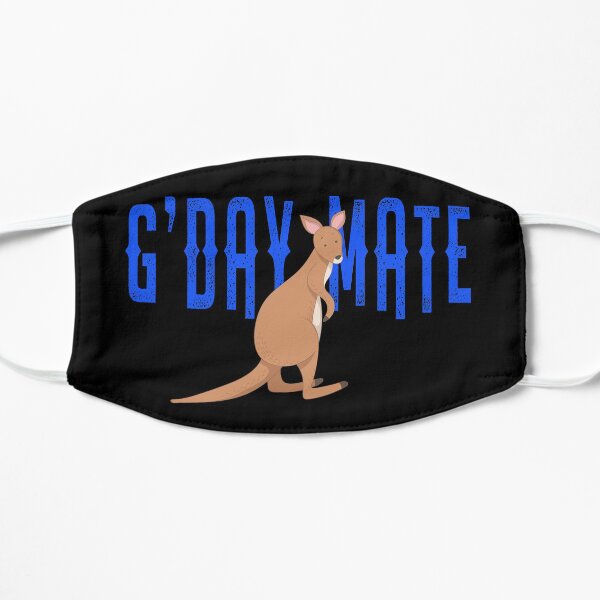 G'Day Mate Australia Cute Kangaroo Flat Mask