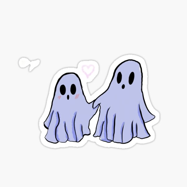 Creepy Cute Ghost Sticker Halloween Pastel Goth Kawaii Daisy 