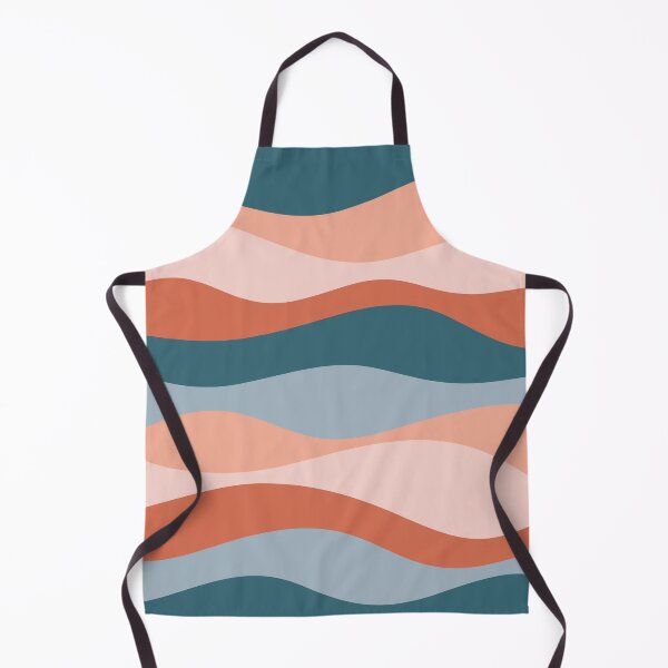 Item preview, Smooth Waves in Blue and Salmon - Soothing Abstract Stripe Pattern designed and sold by kierkegaard.