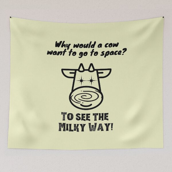 Item preview, Why would a cow want to go to space? in black designed and sold by StarlightTales.
