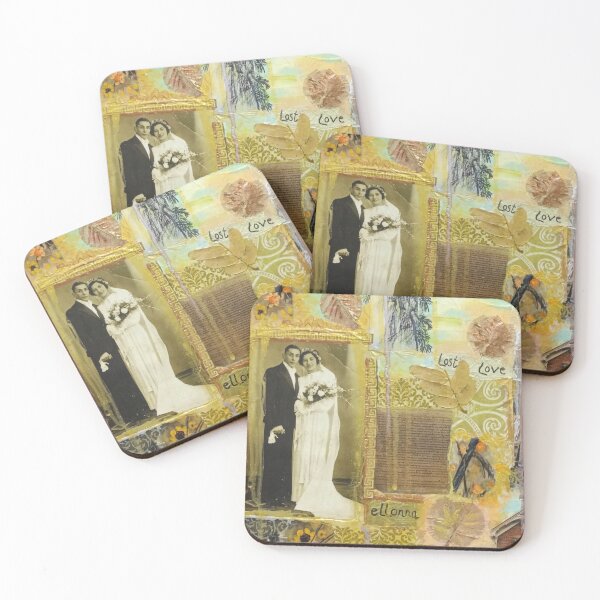 Item preview, vintage collage artwork of an old wedding photo  designed and sold by Colorise.