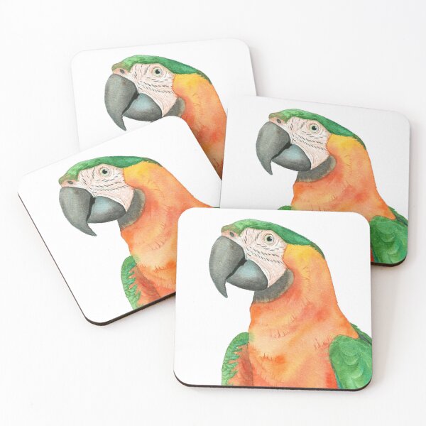 Item preview, Catalina Macaw hybrid macao x ararauna parrot watercolor designed and sold by L'Atelier Oranjade.