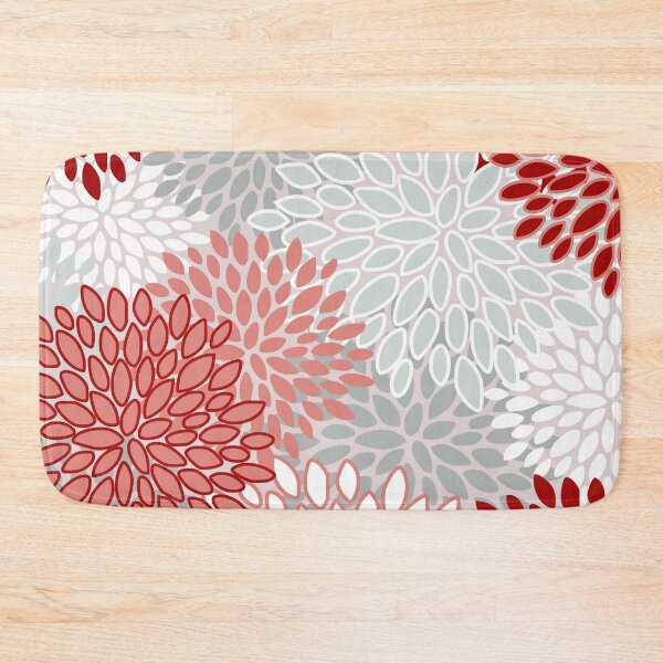 Item preview, Christmas Floral, Red, Pink and Winter Gray, Floral Prints designed and sold by meggydesigns.