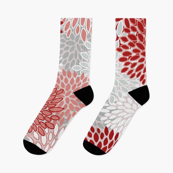 Item preview, Christmas Floral, Red, Pink and Winter Gray, Floral Prints designed and sold by meggydesigns.
