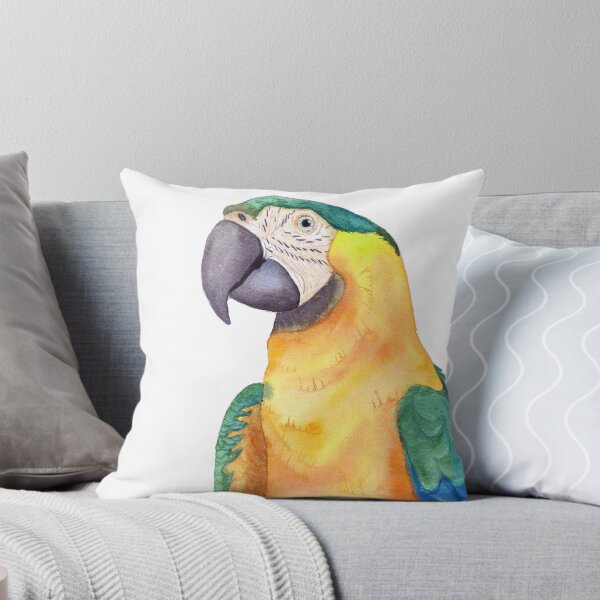 Item preview, blue-and-gold macaw  ara ararauna parrot watercolor designed and sold by L'Atelier Oranjade.