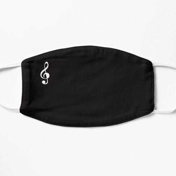 black mask mask with music note Flat Mask